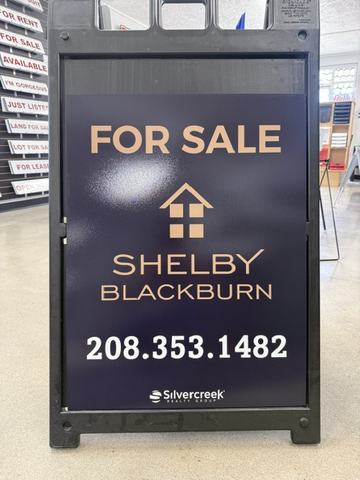 Silvercreek For Sale panel in a black A frame